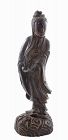 19C Chinese Wood Carved Carving Kwan Yin Buddha Figure