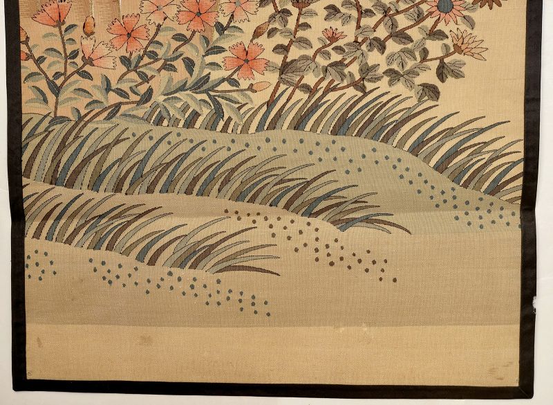 19C Chinese Silk Embroidery Textile Kesi Kossu Panel Tapestry Bird