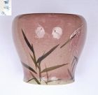 1900's Japanese Nishiura Enji Studio Porcelain Vase Relief Egret Mk