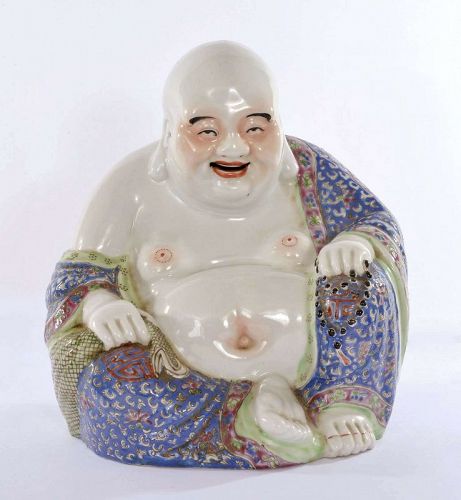 Chinese Famille Rose Porcelain Buddha Happy Buddha 朱茂盛造