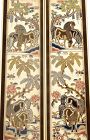 2 Chinese Silk Embroidery Forbidden Stitch Sleeve Band Panel Horse