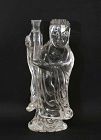 19C Chinese Solid Rock Crystal Carved Kwan Yin Buddha