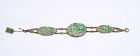 1930's 14K Chinese Jade Jadeite Carved Seed Pearl Flower Bracelet