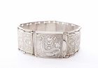 1930's Chinese Solid Silver Dragon Bracelet Bangle Marked Pure Silver