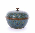 19C Chinese Cloisonne Enamel Tea Caddy Box