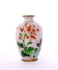 1910's Japanese Katsu Ginbari Cloisonne Enamel Shippo Mini Vase Flower