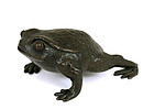 Meiji Japanese Bronze Toad Water Dropper Suiteki