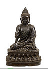Lg 17C Chinese Bronze Seated Buddha Lotus Seat
