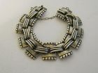 Hector Aguilar 940 Silver Ornamental Squares Bracelet Rare 8" Long