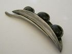 Antonio Pineda Taxco 970 Silver & Onyx PEA POD Brooch