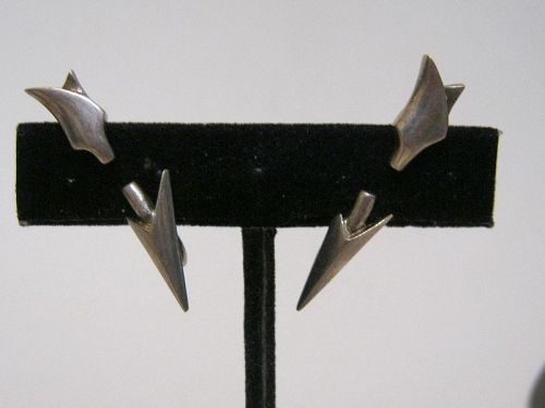 Antonio Pineda Taxco Mexican Silver Earrings Rare & Unique Design