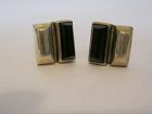 Antonio Pineda Taxco  Silver & Black Onyx Earrings  Modernist Style