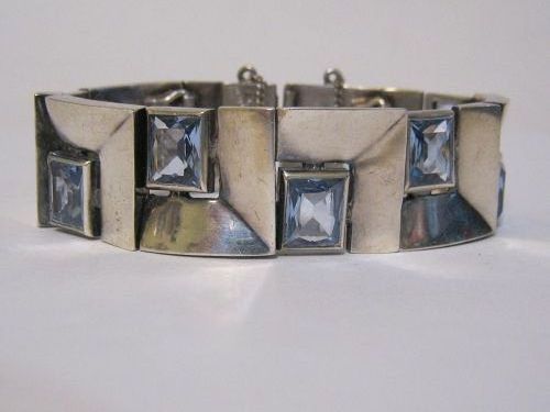 Antonio Pineda Taxco Vintage Mexican 970 Silver & Stone Bracelet SALE