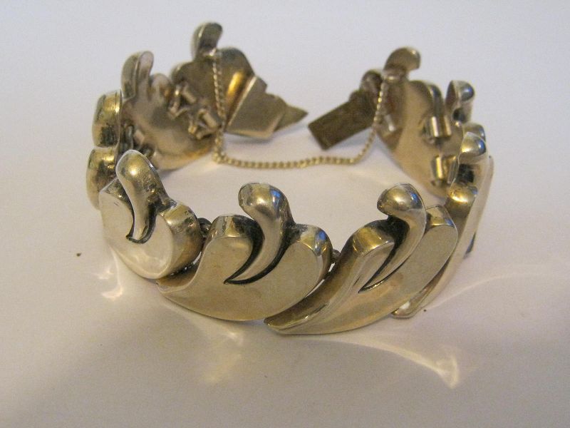 Antonio Pineda Taxco Mexico 970 Silver Leaf Bracelet Classic Design