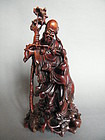 Early 20th Century Chinese Hard wood Carving - ShouXing