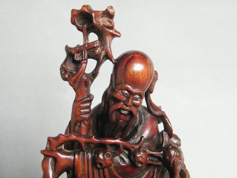 Early 20th Century Chinese Hard wood Carving - ShouXing