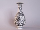 Rare Early 19C Biscuit Porcelain Dragon Vase Daoguang