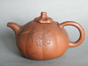 Pumpkin Shaped Yixing Teapot - 18th or 19th Century