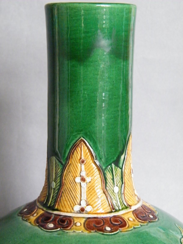 Large  Immortals Bottle Vase  Kangxi Mark  probably 19C