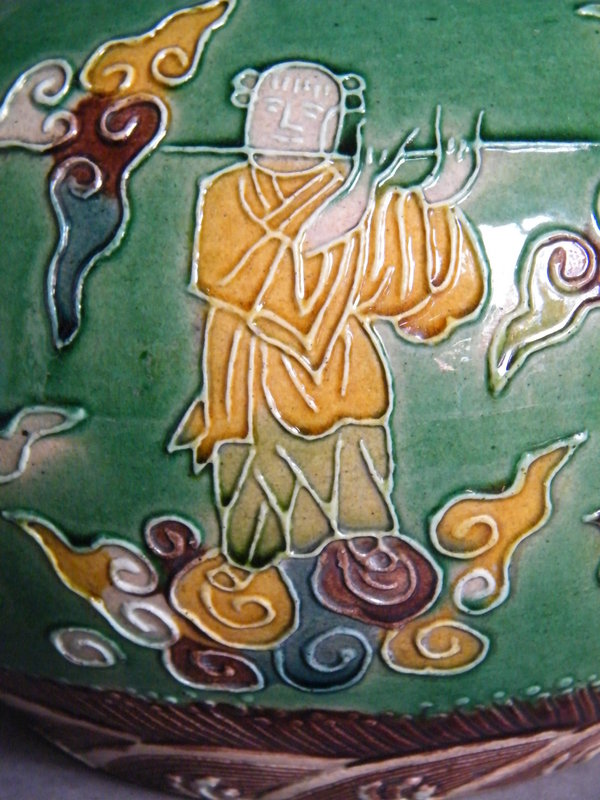 Large  Immortals Bottle Vase  Kangxi Mark  probably 19C