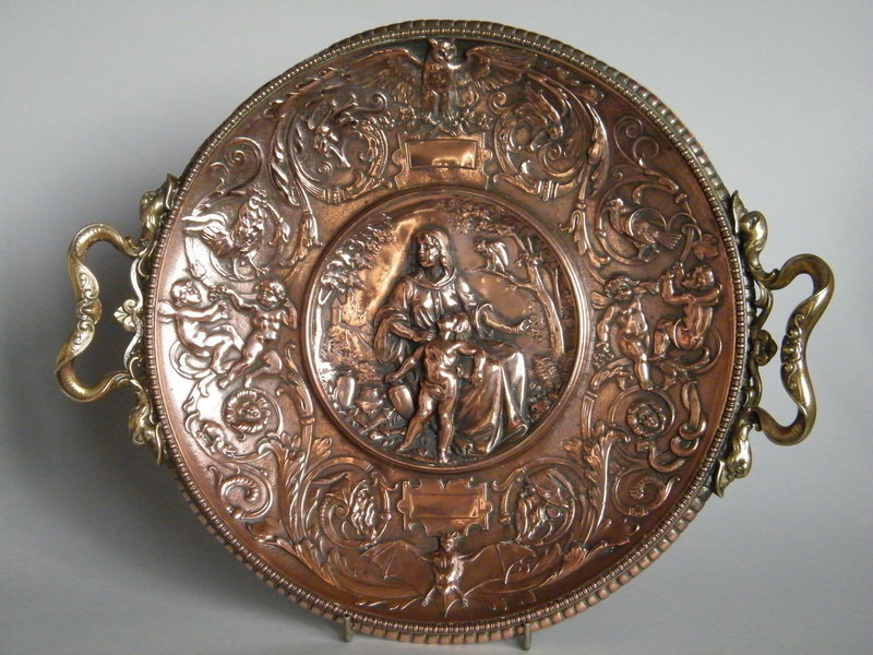 Renaissance Style Copper Plaque, Gustav Grohe 1829-1906