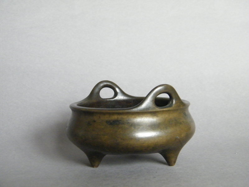 Fine 17thCent Chinese Bronze Censer Rare Mark &quot;Cang Ju&quot;