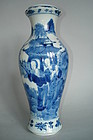 19th Century Chinese Blue & White Vase Kangxi Mark