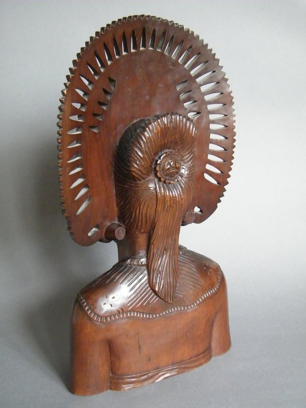 Large Carved Hardwood Bust from Bali circa 1920-1950