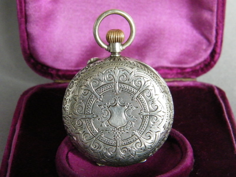 Cased French Ladies Silver Pocket Watch c1890-1910