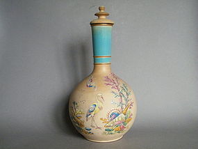 Victorian Watcombe Pottery Terracotta Bottle Vase c1878