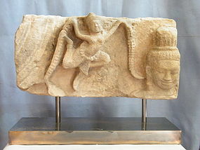 Khmer Sandstone Relief Angkor Period 12th-13th  Century