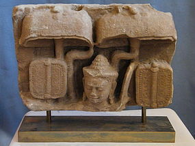 Khmer Sandstone Relief Angkor Period 12th-13th Century