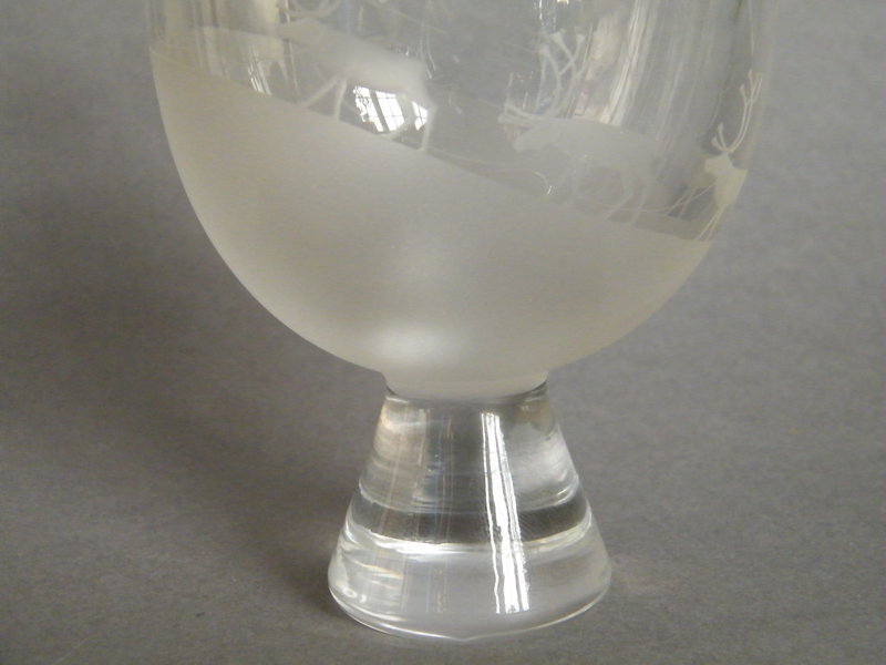 Engraved Glass Vase des. Sven Palmquest Orrefors c1953