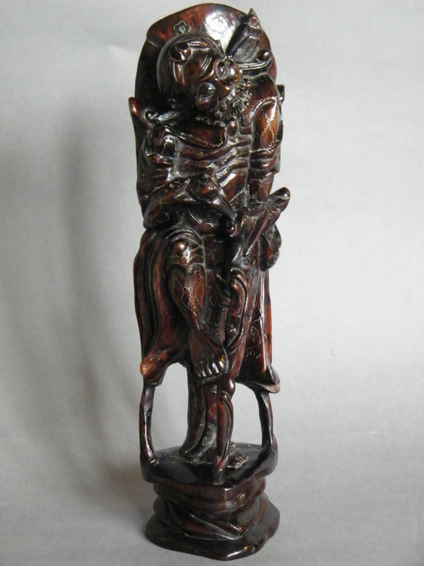 Fine 18/19thC Silver Inlay Carving Li Tieguai 1750-1850