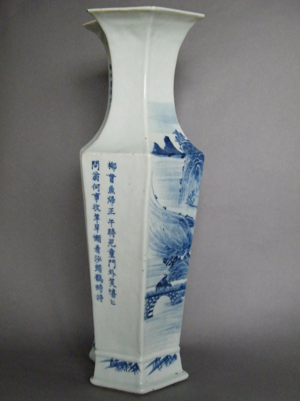 Fine &amp; Rare Large Eight-sided Landscape Vase Early 19th Century