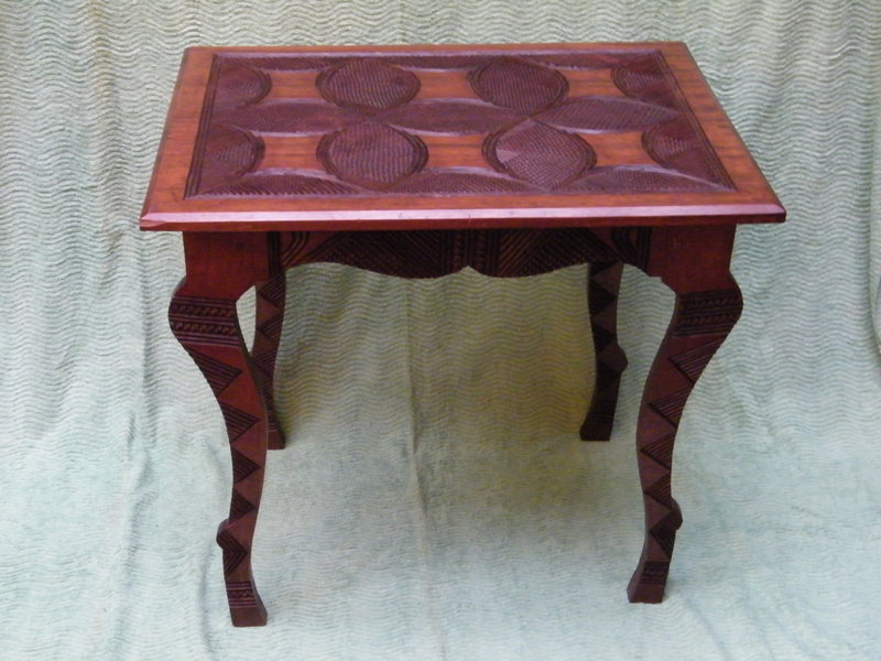 West African Carved Hardwood Table - Nigeria c1920-1950