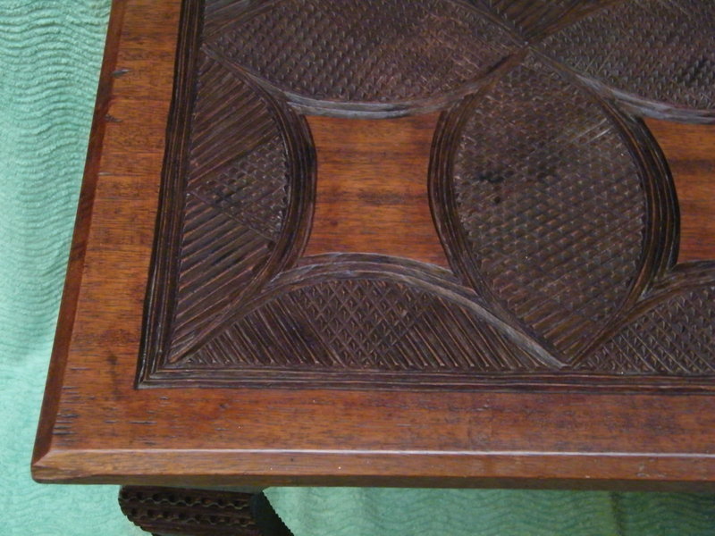 West African Carved Hardwood Table - Nigeria c1920-1950
