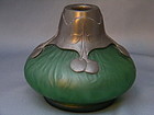 Art Nouveau Orion Pewter Mounted Glass Vase c. 1905
