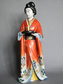 Japanese Kutani Porcelain Figure of a Geisha c1868-1911