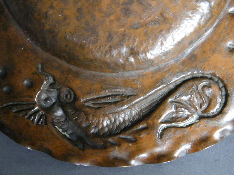 30cm Copper Arts and Crafts Plaque circa 1890-1910