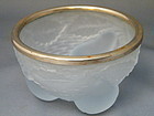 Small Art Deco Frosted Pressed Glass Bowl,  circa 1930s
