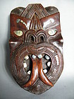 48cm Carved Maori T&#363;matauenga Mask N.Z. c1920-1950
