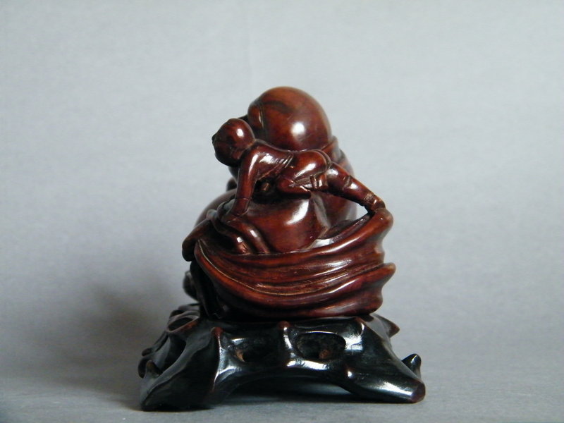 Rare 18th Cent Carved Hardwood Budai Qianlong 1736-1795 **SOLD**
