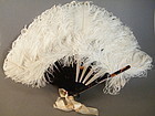 Early 20thC Ladies Ostrich Feather Fan circa 1920-1940
