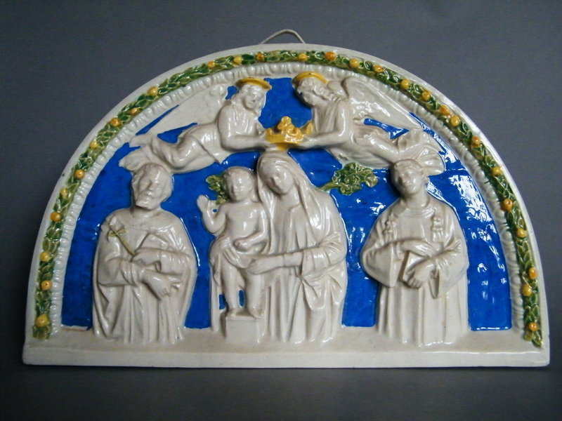 15th Century Style Della Robbia Plaque Italy c1800-1900