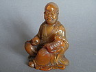 Rare 18th C Soapstone Carving Damo signed Shang Jun