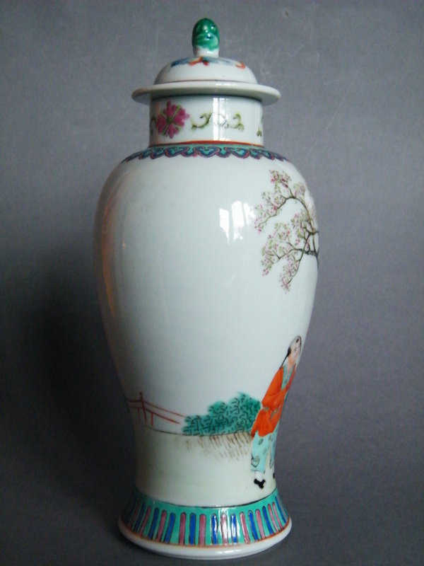 Early 20th Century Famille Rose Porcelain Vase &amp; Cover