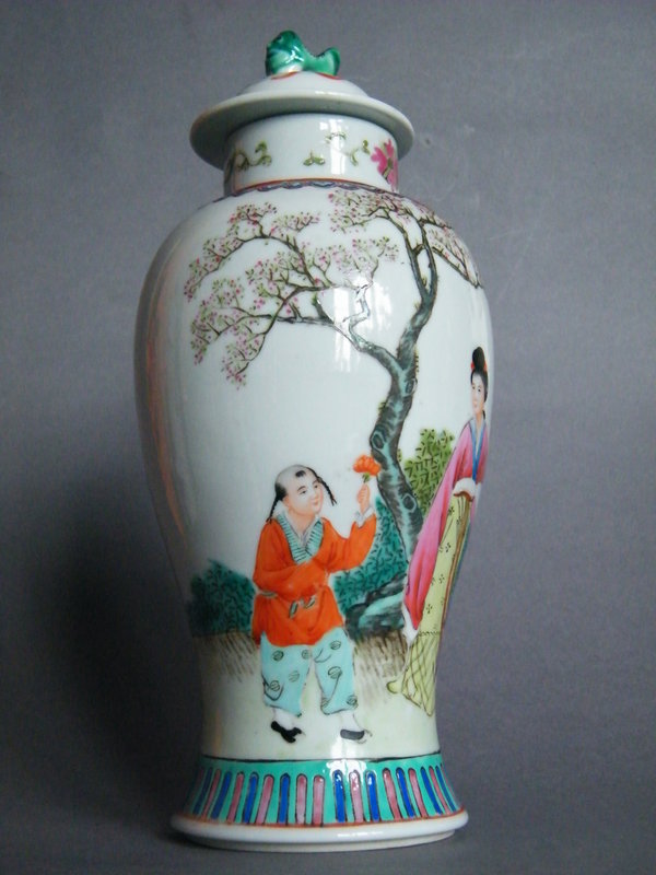 Early 20th Century Famille Rose Porcelain Vase &amp; Cover
