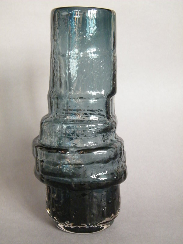 Whitefriars Glass Indigo Hooped Vase no 9680 made 1967