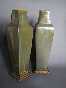 Art Nouveau Rambervillers Lustre Vases circa 1905-1910